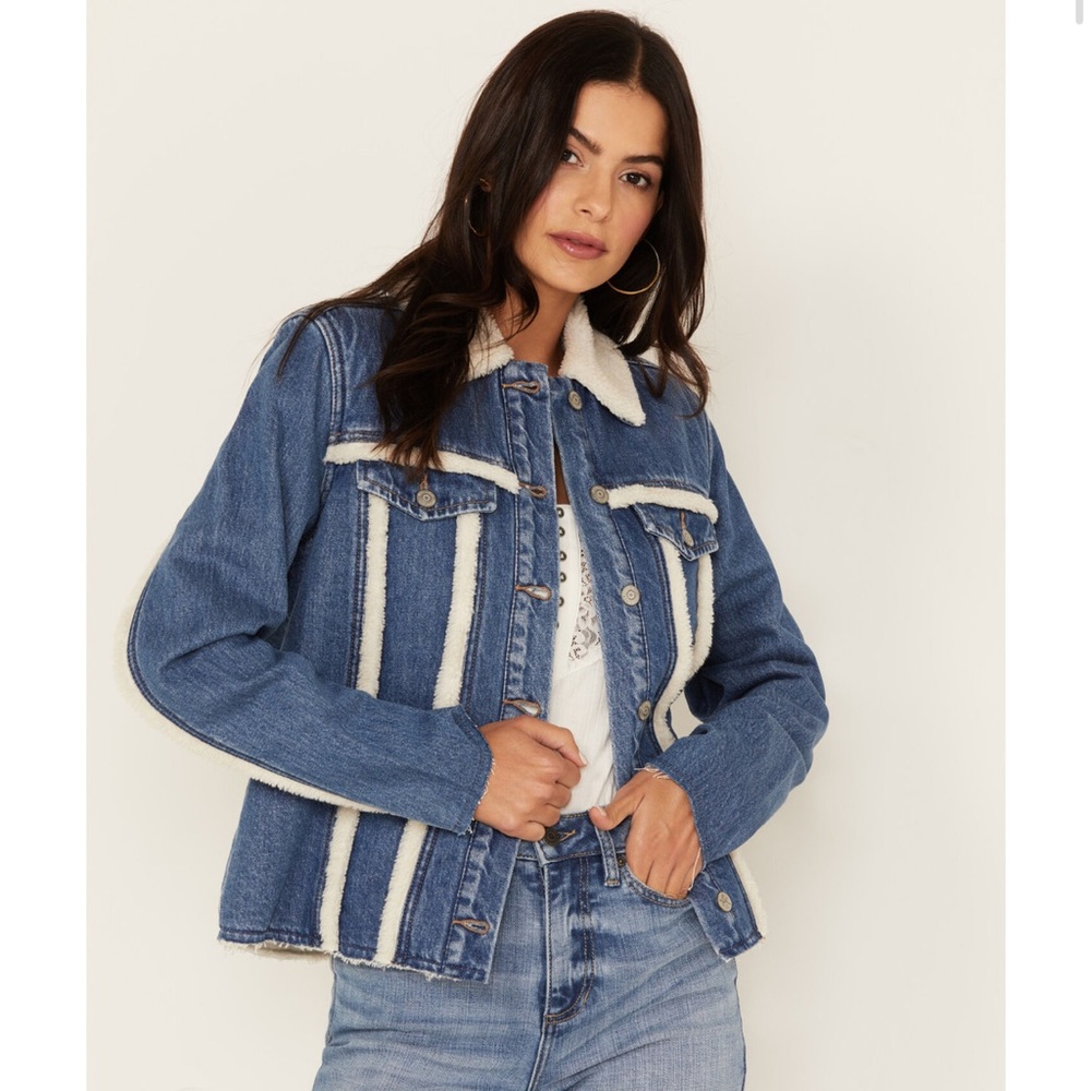 Sherpa Vintage Look Denim Jacket